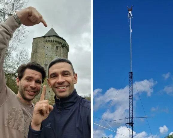 Funambules Rolimax et Wilson Stey, mât de 36m