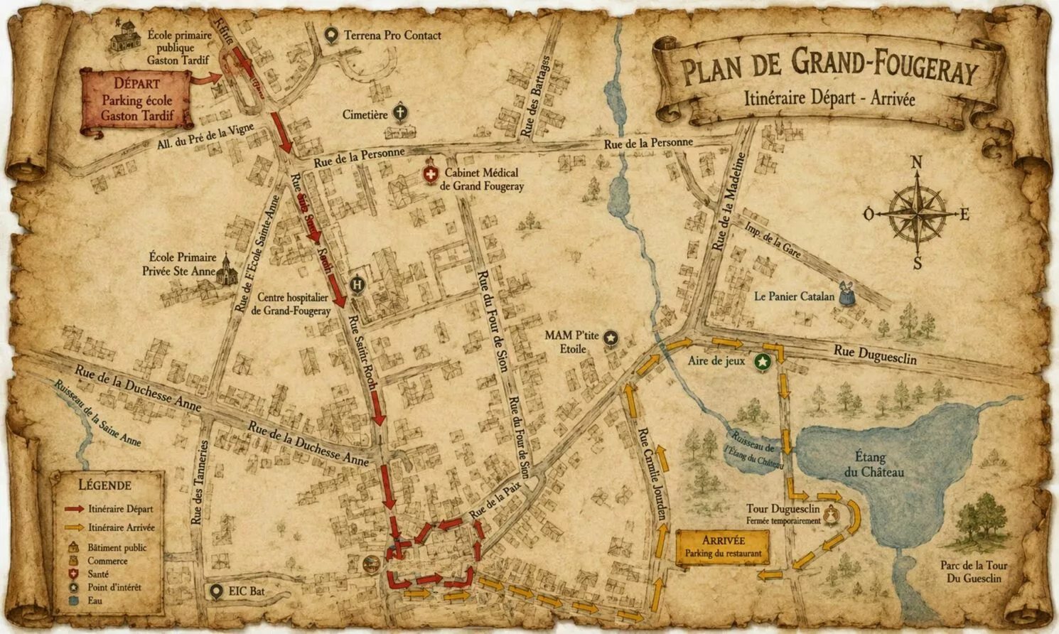 Circuit du défilé de la Médiévale de Grand-Fougeray 2026.
